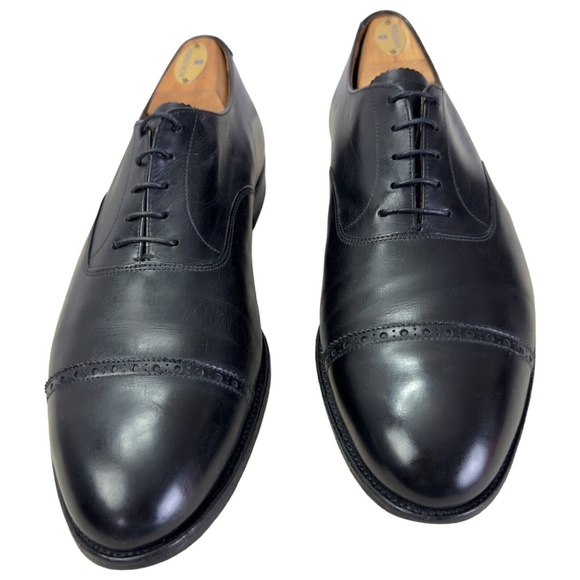 Turnbull & Asser Black Oxford Leather Captoe Dress Shoes Made in England Mens 10 main image 7